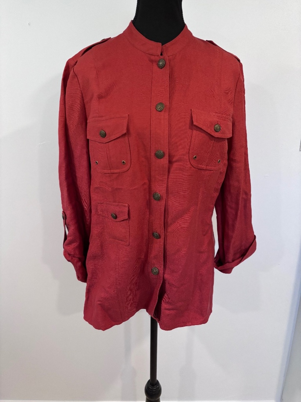 Concepts Conrad C Womens Red Button-Front Utility Jacket